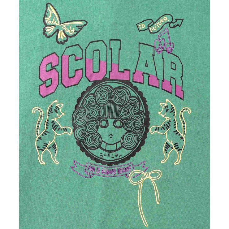 スカラーちゃん×トラ×蝶刺繍 ミニ裏毛プルオーバー | ScoLar | 詳細画像10 