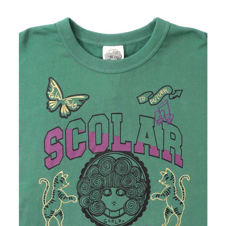 スカラーちゃん×トラ×蝶刺繍 ミニ裏毛プルオーバー | ScoLar | 詳細画像11 