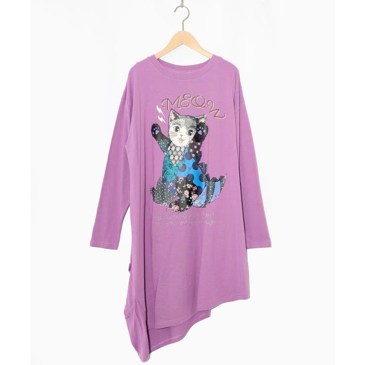 パープル | ネコ怪獣アシメワンピース | ScoLar