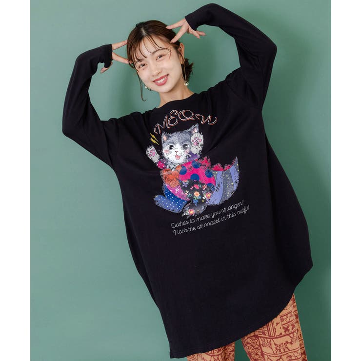 ブラック | ネコ怪獣アシメワンピース | ScoLar