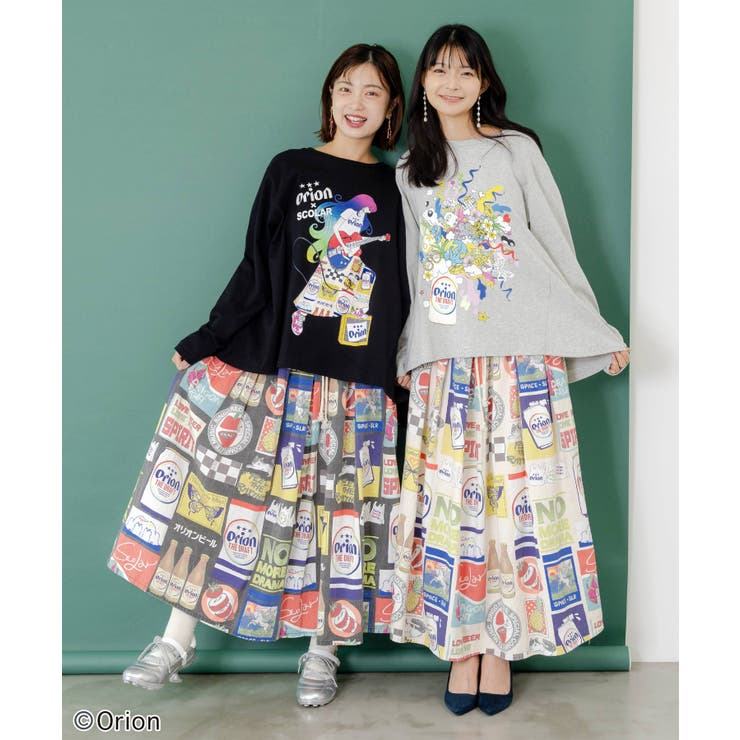 orion×ScoLar ロックンロール女の子柄Tシャツ[品番：SRSW0000326 