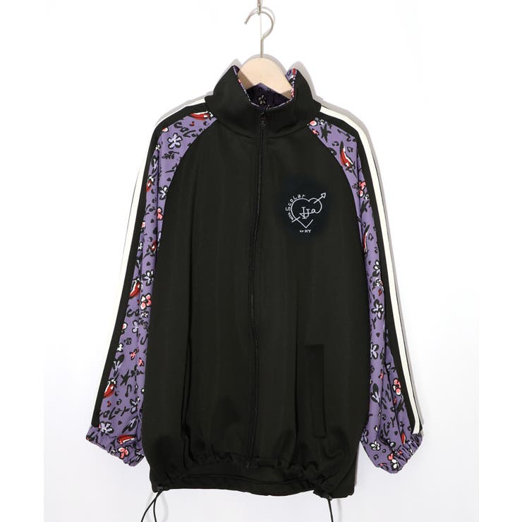 ブラック | 仲宗根泉(HY)コラボ 柄切替ジャージトップス | ScoLar