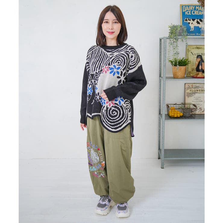 ポップ柄裏フリースあったかナイロンパンツ | ScoLar | 詳細画像15 