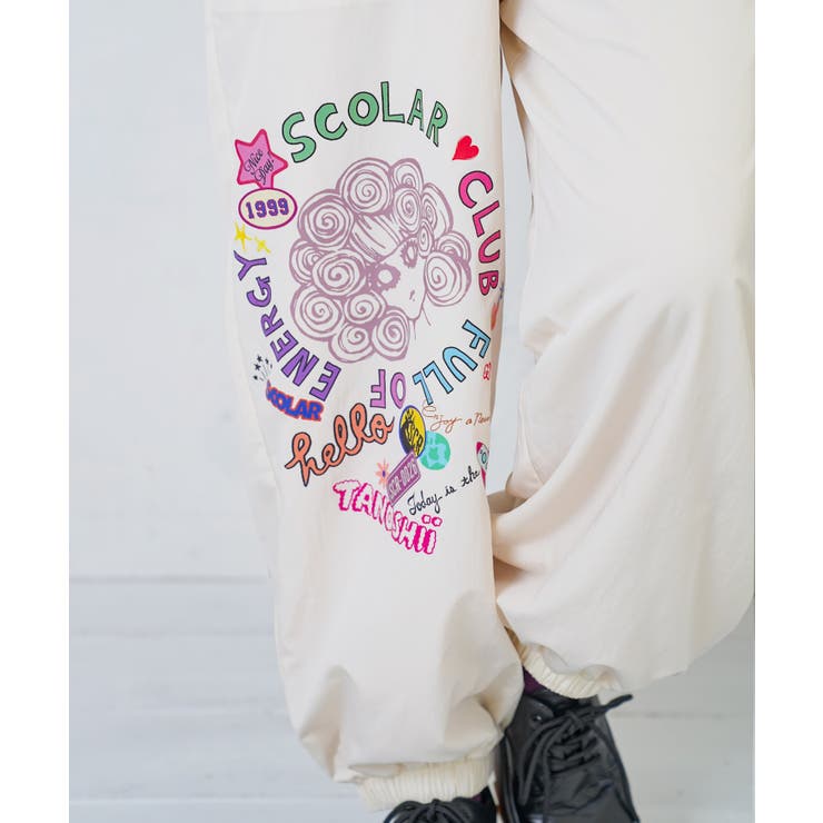ポップ柄裏フリースあったかナイロンパンツ | ScoLar | 詳細画像7 