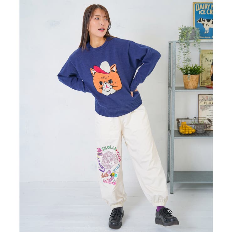 ポップ柄裏フリースあったかナイロンパンツ | ScoLar | 詳細画像8 