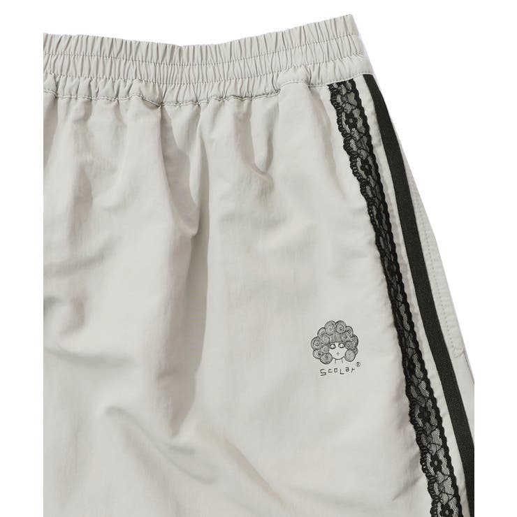 レース×ライン入りナイロンワッシャースカート | ScoLar | 詳細画像7 