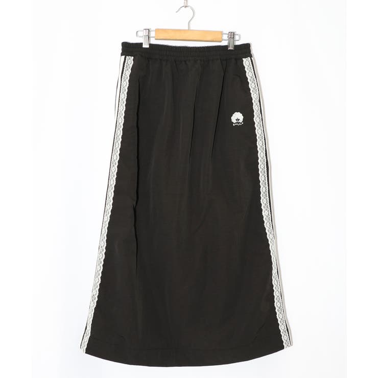 レース×ライン入りナイロンワッシャースカート | ScoLar | 詳細画像8 