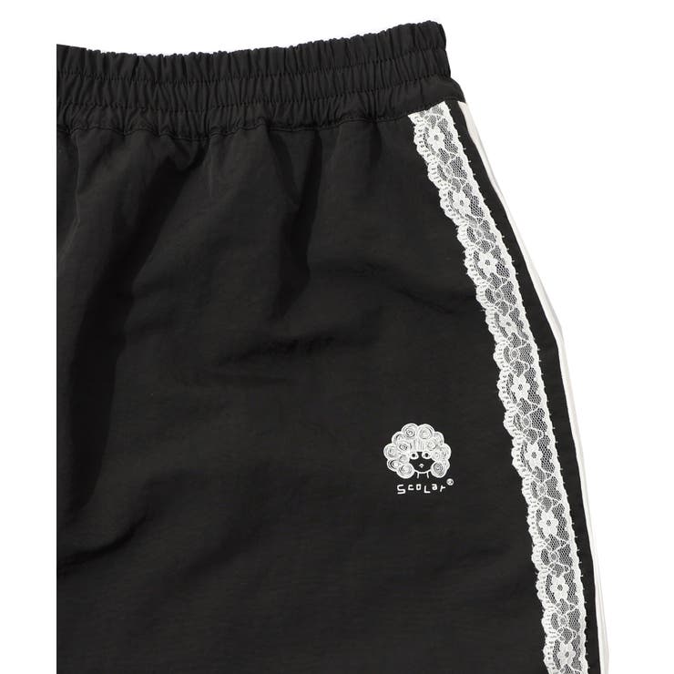 レース×ライン入りナイロンワッシャースカート | ScoLar | 詳細画像9 