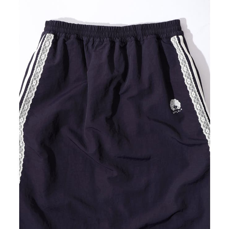 レース×ライン入りナイロンワッシャースカート | ScoLar | 詳細画像11 