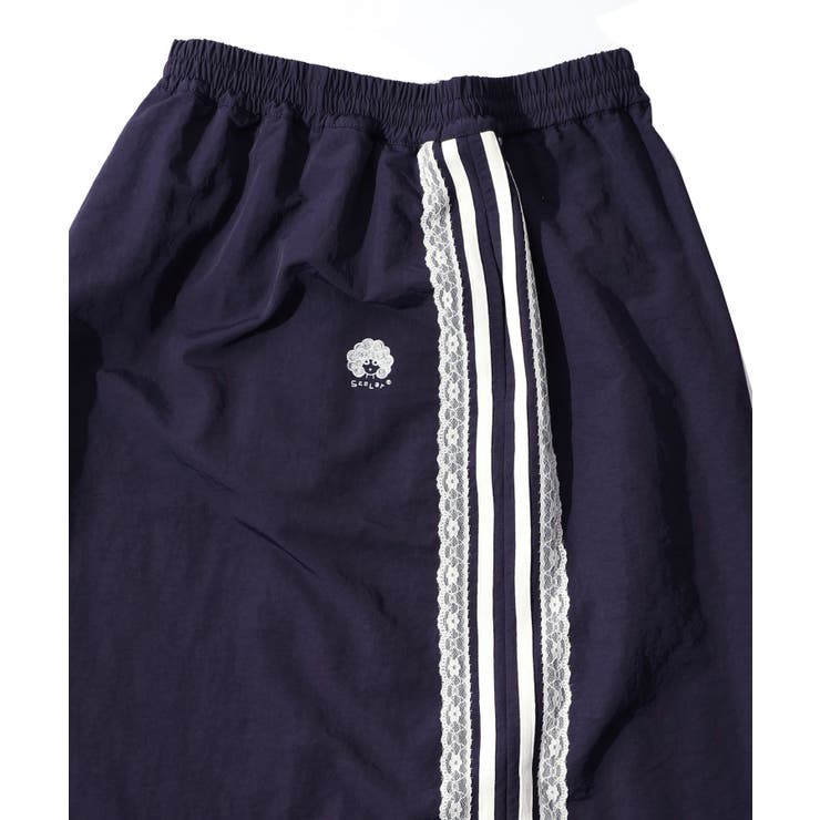 レース×ライン入りナイロンワッシャースカート | ScoLar | 詳細画像13 