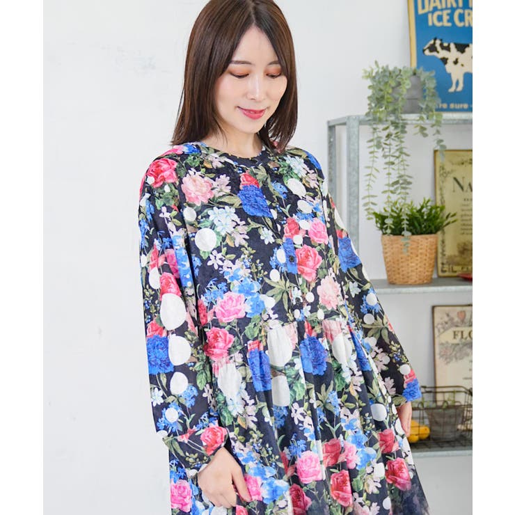 2柄展開クラッシュベロアワンピース | ScoLar | 詳細画像11 