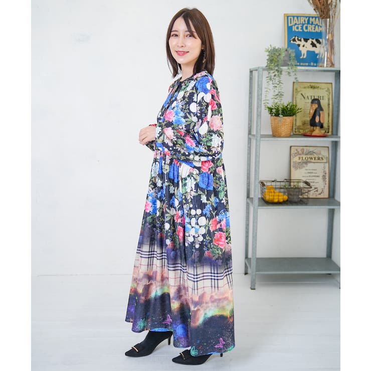 2柄展開クラッシュベロアワンピース | ScoLar | 詳細画像12 