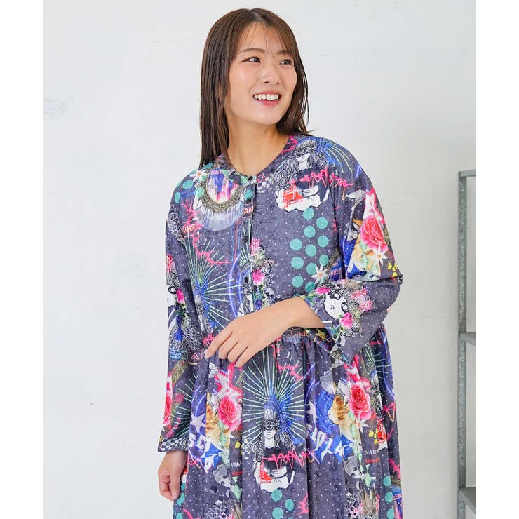 2柄展開クラッシュベロアワンピース | ScoLar | 詳細画像3 