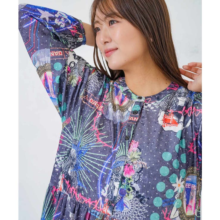 2柄展開クラッシュベロアワンピース | ScoLar | 詳細画像6 