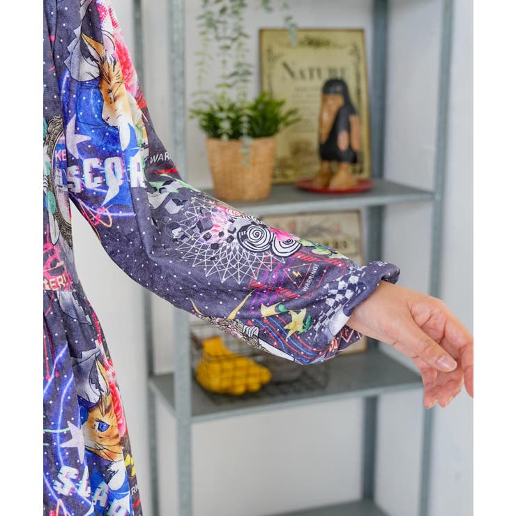 2柄展開クラッシュベロアワンピース | ScoLar | 詳細画像7 