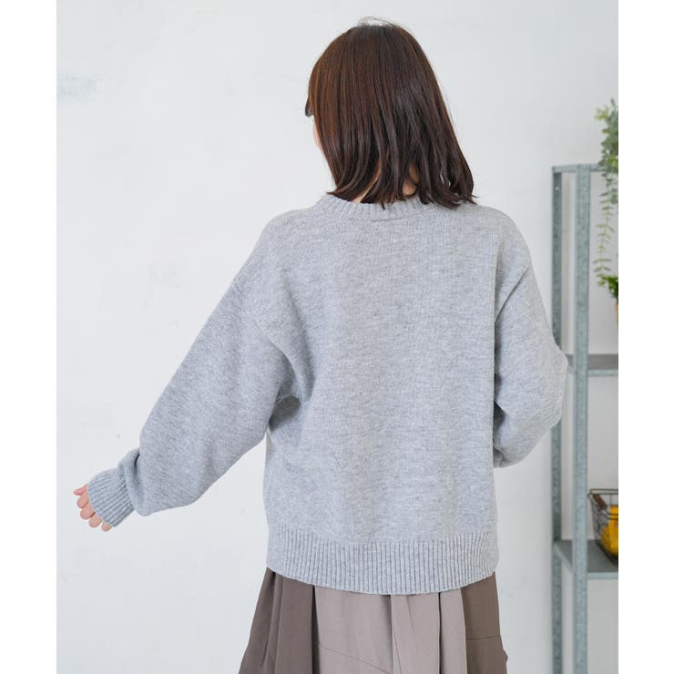 キャップネコ柄ジャガードニットプルオーバー | ScoLar | 詳細画像25 