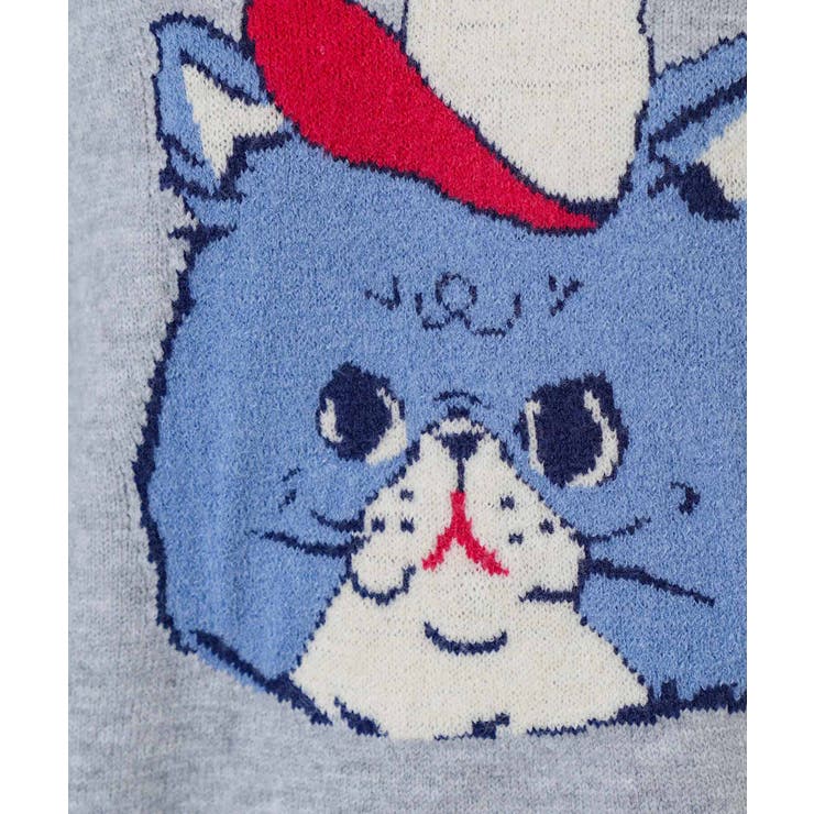 キャップネコ柄ジャガードニットプルオーバー | ScoLar | 詳細画像27 