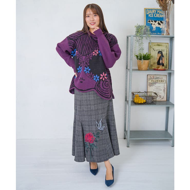 グラサンスカラーちゃんダブルジャガードニットプルオーバー | ScoLar | 詳細画像9 