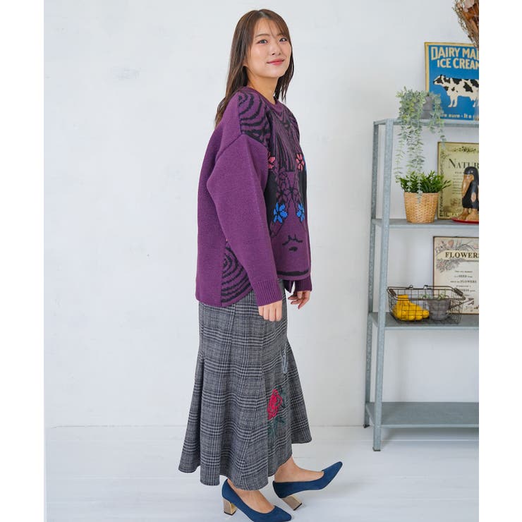 グラサンスカラーちゃんダブルジャガードニットプルオーバー | ScoLar | 詳細画像10 