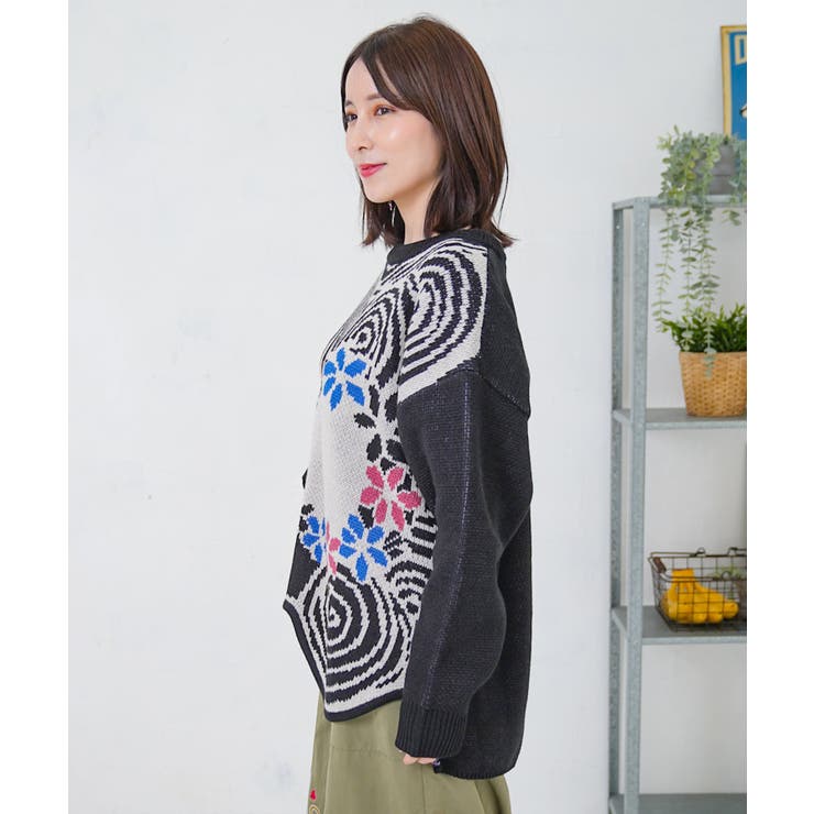 グラサンスカラーちゃんダブルジャガードニットプルオーバー | ScoLar | 詳細画像17 