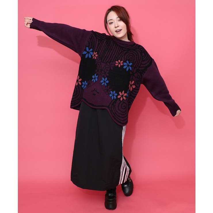 グラサンスカラーちゃんダブルジャガードニットプルオーバー | ScoLar | 詳細画像2 