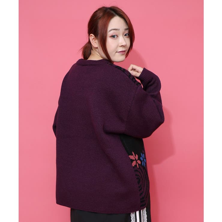 グラサンスカラーちゃんダブルジャガードニットプルオーバー | ScoLar | 詳細画像5 