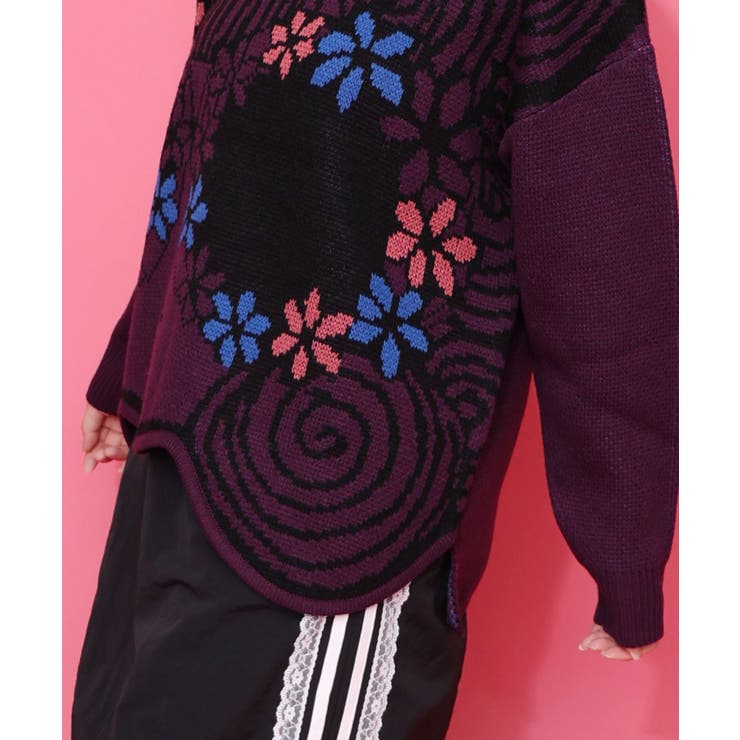 グラサンスカラーちゃんダブルジャガードニットプルオーバー | ScoLar | 詳細画像6 