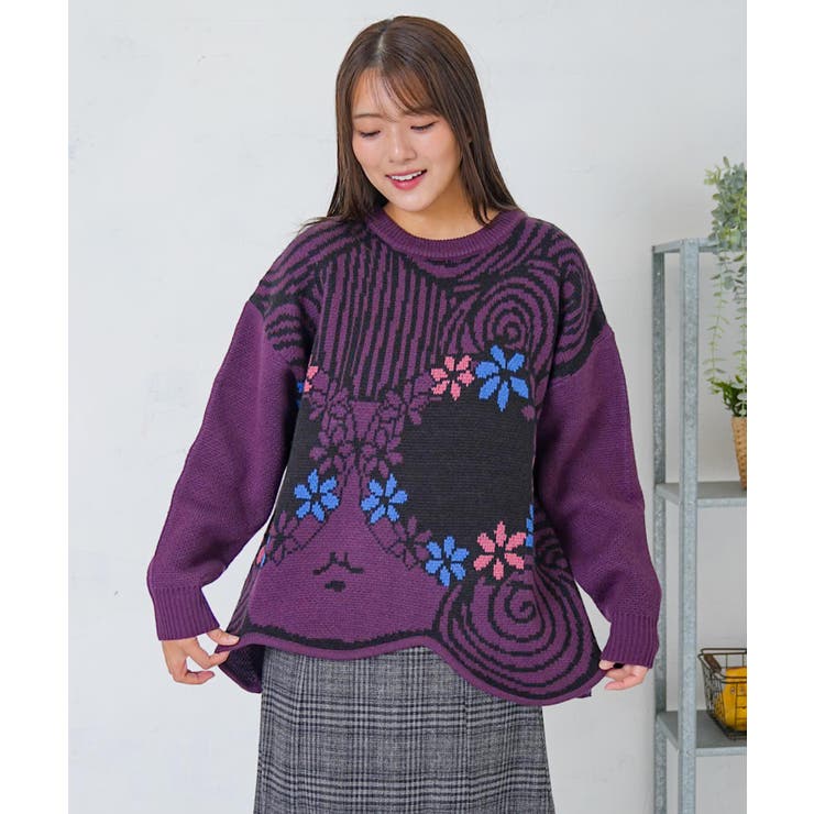 グラサンスカラーちゃんダブルジャガードニットプルオーバー | ScoLar | 詳細画像8 