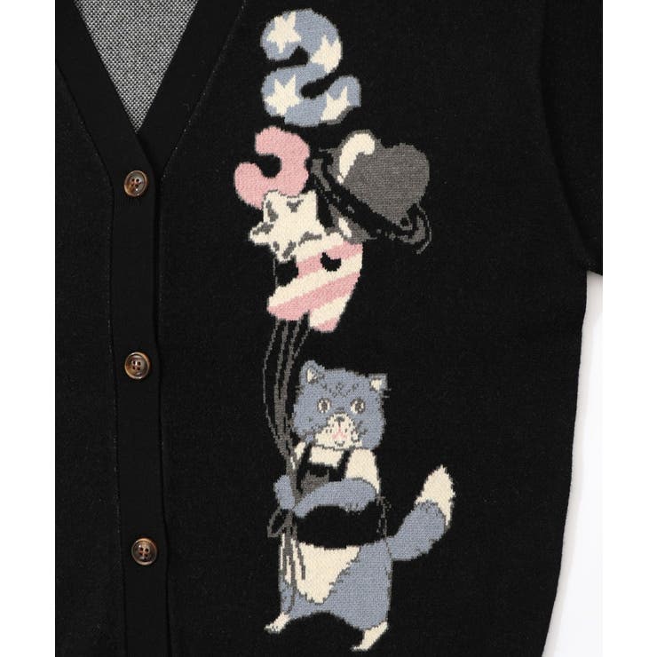 風船ネコちゃんジャガードニットカーディガン | ScoLar | 詳細画像12 