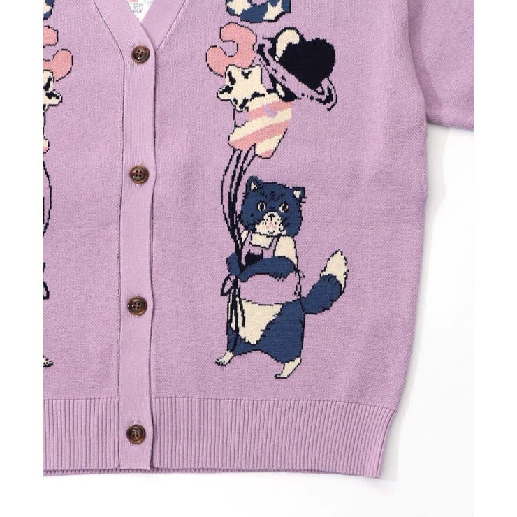風船ネコちゃんジャガードニットカーディガン | ScoLar | 詳細画像19 