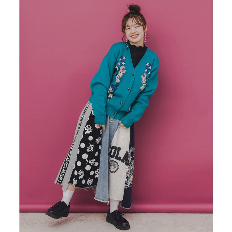 風船ネコちゃんジャガードニットカーディガン | ScoLar | 詳細画像1 