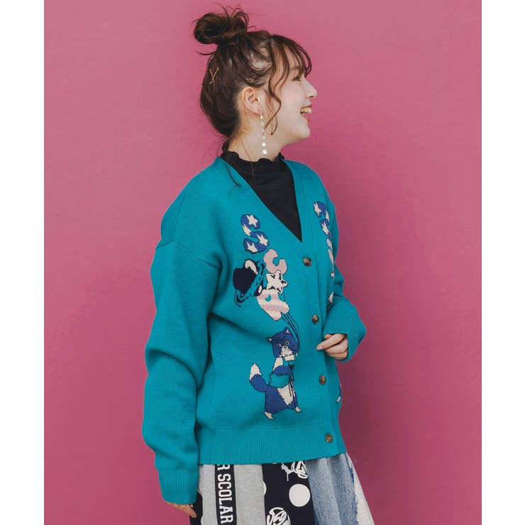 風船ネコちゃんジャガードニットカーディガン | ScoLar | 詳細画像3 