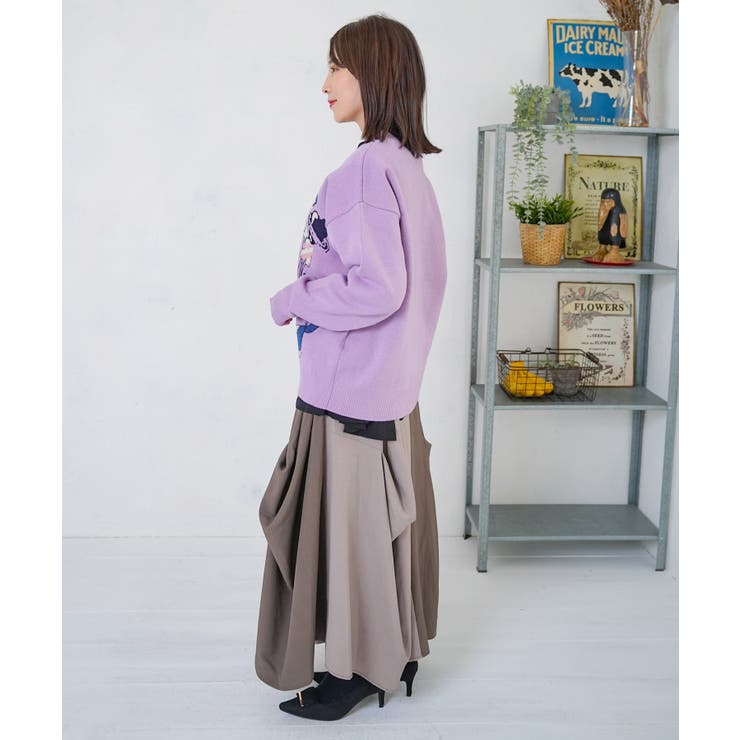 風船ネコちゃんジャガードニットカーディガン | ScoLar | 詳細画像7 