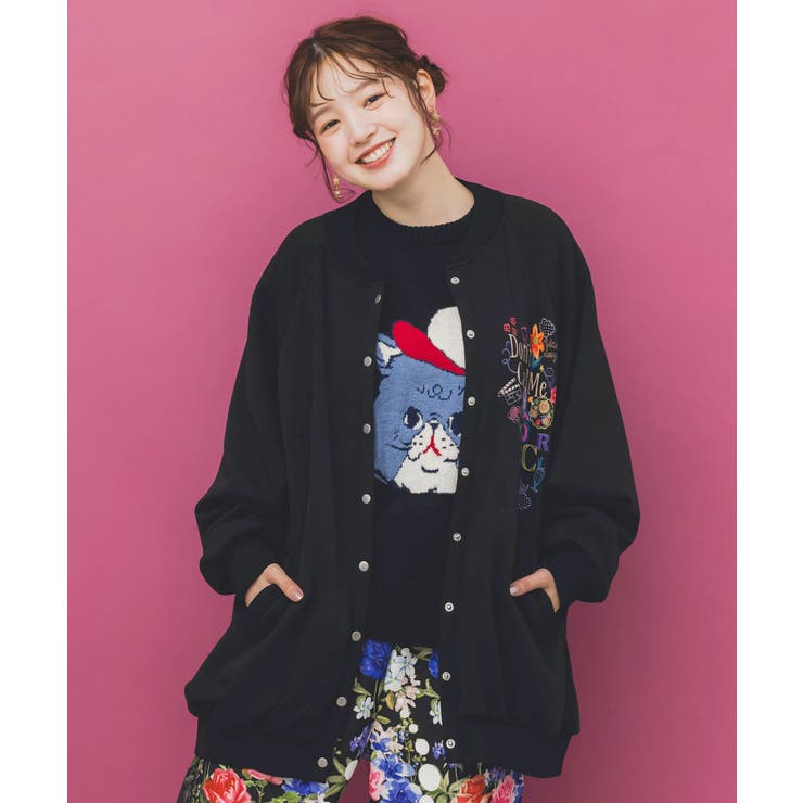 ポップ柄裏起毛 裏毛×フライスブルゾン | ScoLar | 詳細画像3 