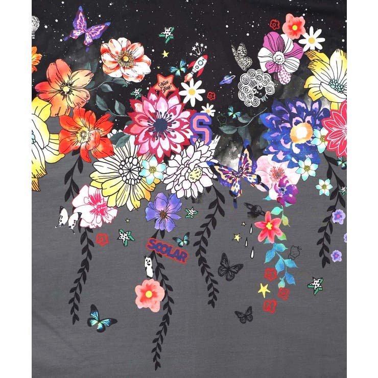 花×夜空柄ミックス裏毛チュニック | ScoLar | 詳細画像7 