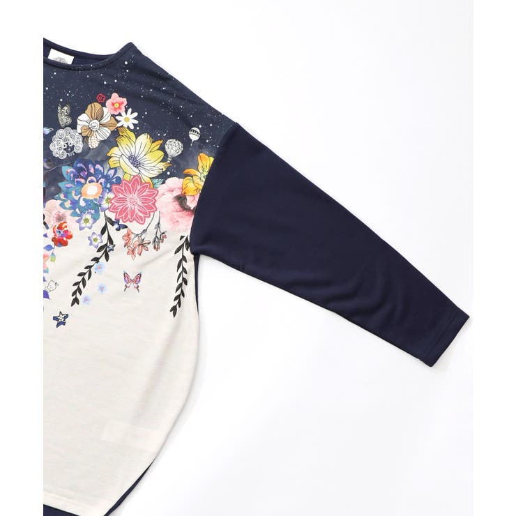 花×夜空柄ミックス裏毛チュニック | ScoLar | 詳細画像10 