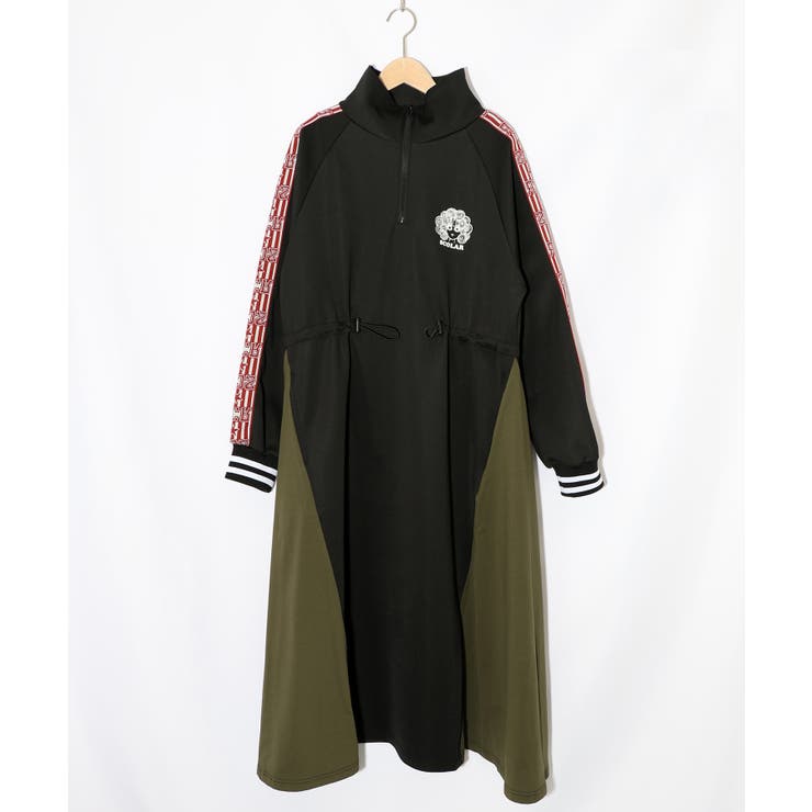 バイカラー異素材 切替ジャージワンピース | ScoLar | 詳細画像8 