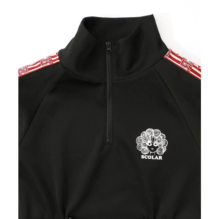 バイカラー異素材 切替ジャージワンピース | ScoLar | 詳細画像11 