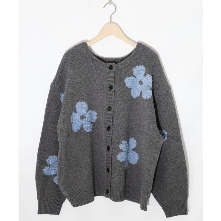 2WAYお花サガラ刺繍ジャガードニットカーディガン | ScoLar | 詳細画像11 