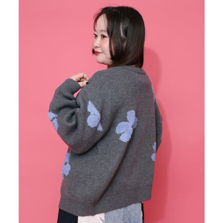 2WAYお花サガラ刺繍ジャガードニットカーディガン | ScoLar | 詳細画像9 