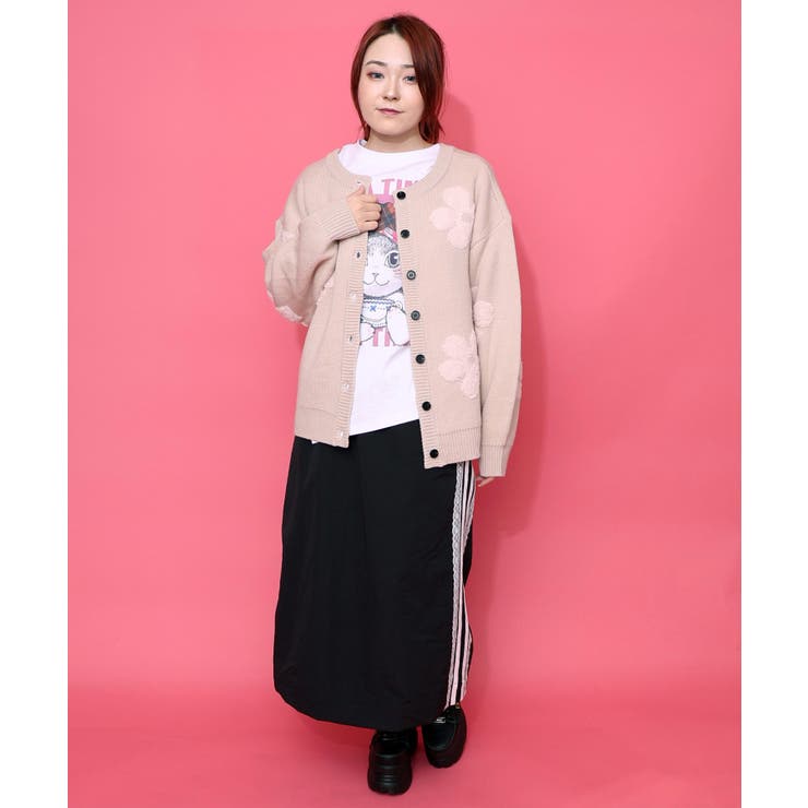 2WAYお花サガラ刺繍ジャガードニットカーディガン | ScoLar | 詳細画像1 