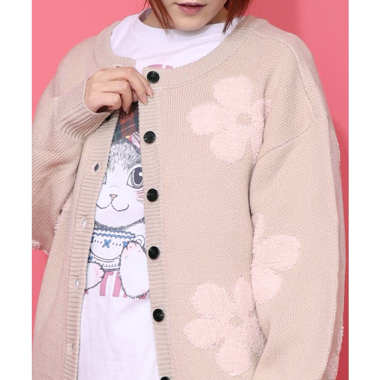 2WAYお花サガラ刺繍ジャガードニットカーディガン | ScoLar | 詳細画像5 