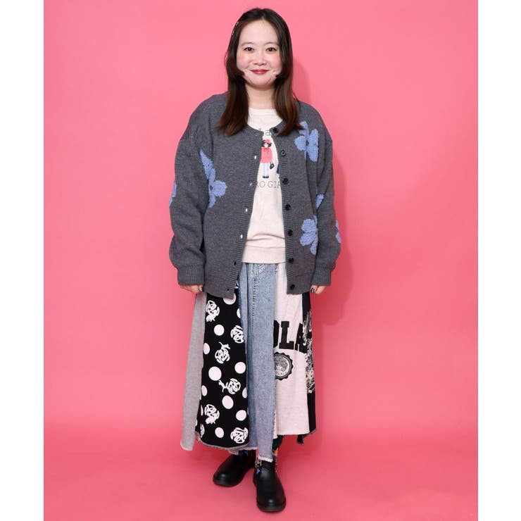 2WAYお花サガラ刺繍ジャガードニットカーディガン | ScoLar | 詳細画像6 