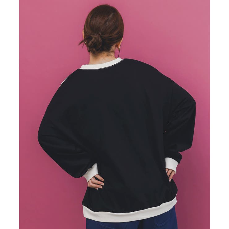 こたつから出たくないクマ柄 配色裏毛プルオーバー | ScoLar | 詳細画像4 