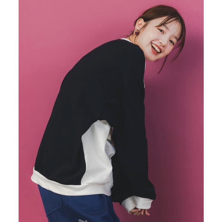 こたつから出たくないクマ柄 配色裏毛プルオーバー | ScoLar | 詳細画像5 