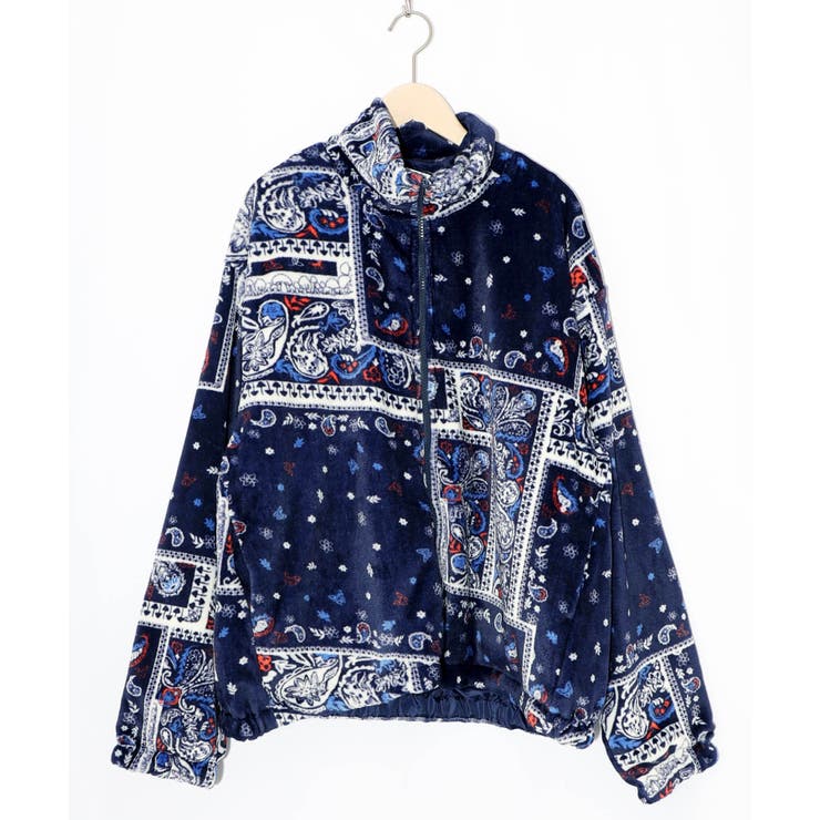 ランダムバンダナ柄 双面フランネルブルゾン | ScoLar | 詳細画像9 