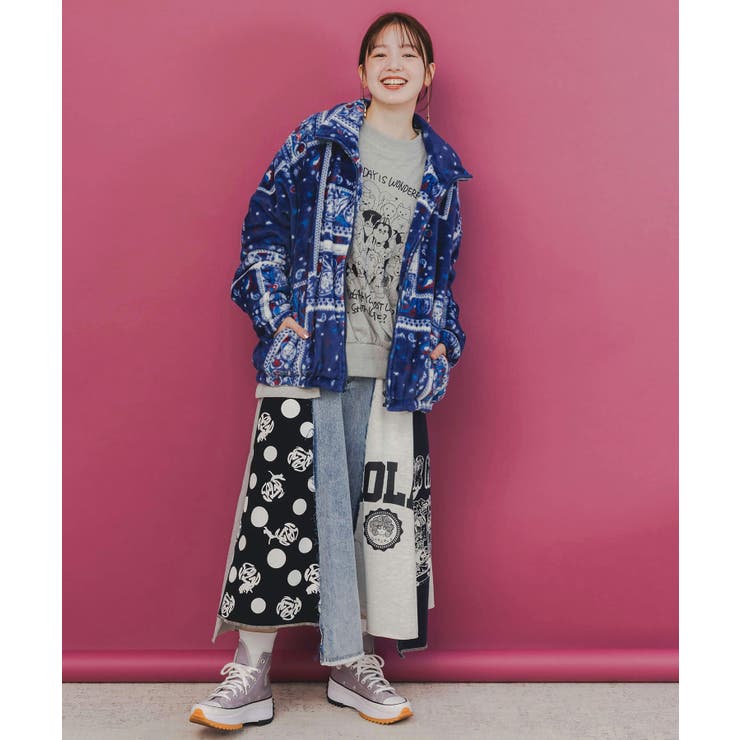 ランダムバンダナ柄 双面フランネルブルゾン | ScoLar | 詳細画像1 