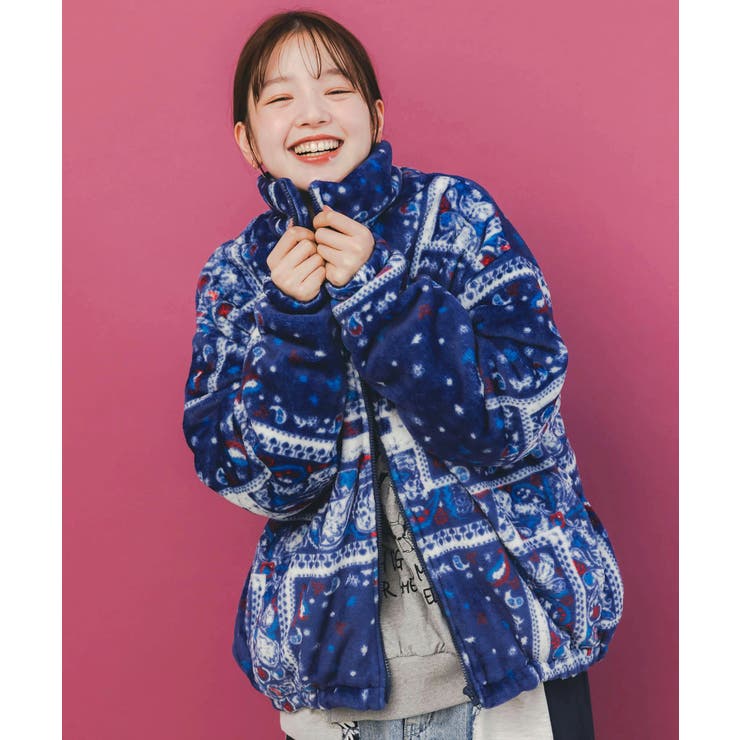 ランダムバンダナ柄 双面フランネルブルゾン | ScoLar | 詳細画像2 