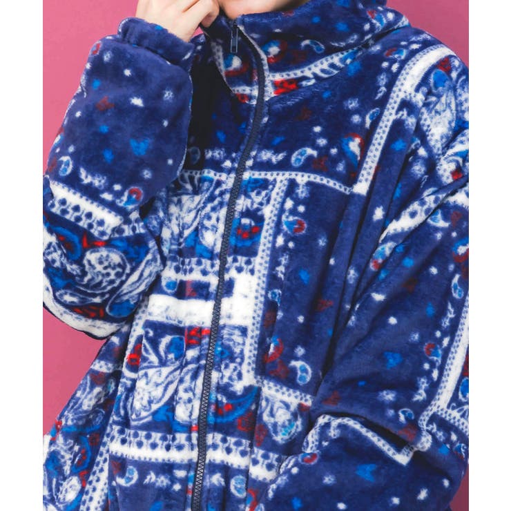 ランダムバンダナ柄 双面フランネルブルゾン | ScoLar | 詳細画像7 