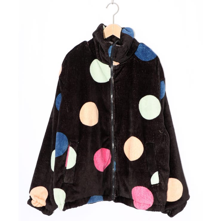 カラフルドット柄 双面フランネルブルゾン[品番：SRSW0002214]｜ScoLar